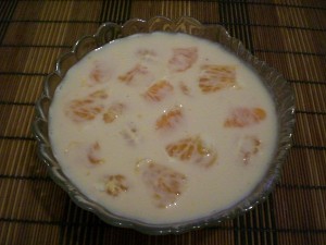 Молочное желе с мандаринами