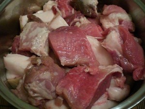 мясо и сало для домашней колбаски