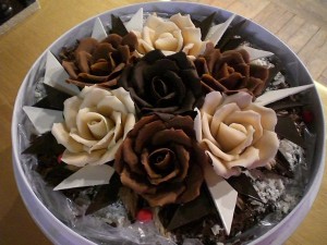 шоколадный торт с розами